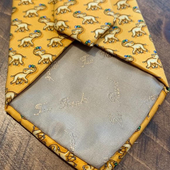 BEAUFORT TIE RACK Elephants Silk Neck Tie - Picture 5 of 6